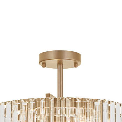 Glam Carved Crystal Ceiling Light