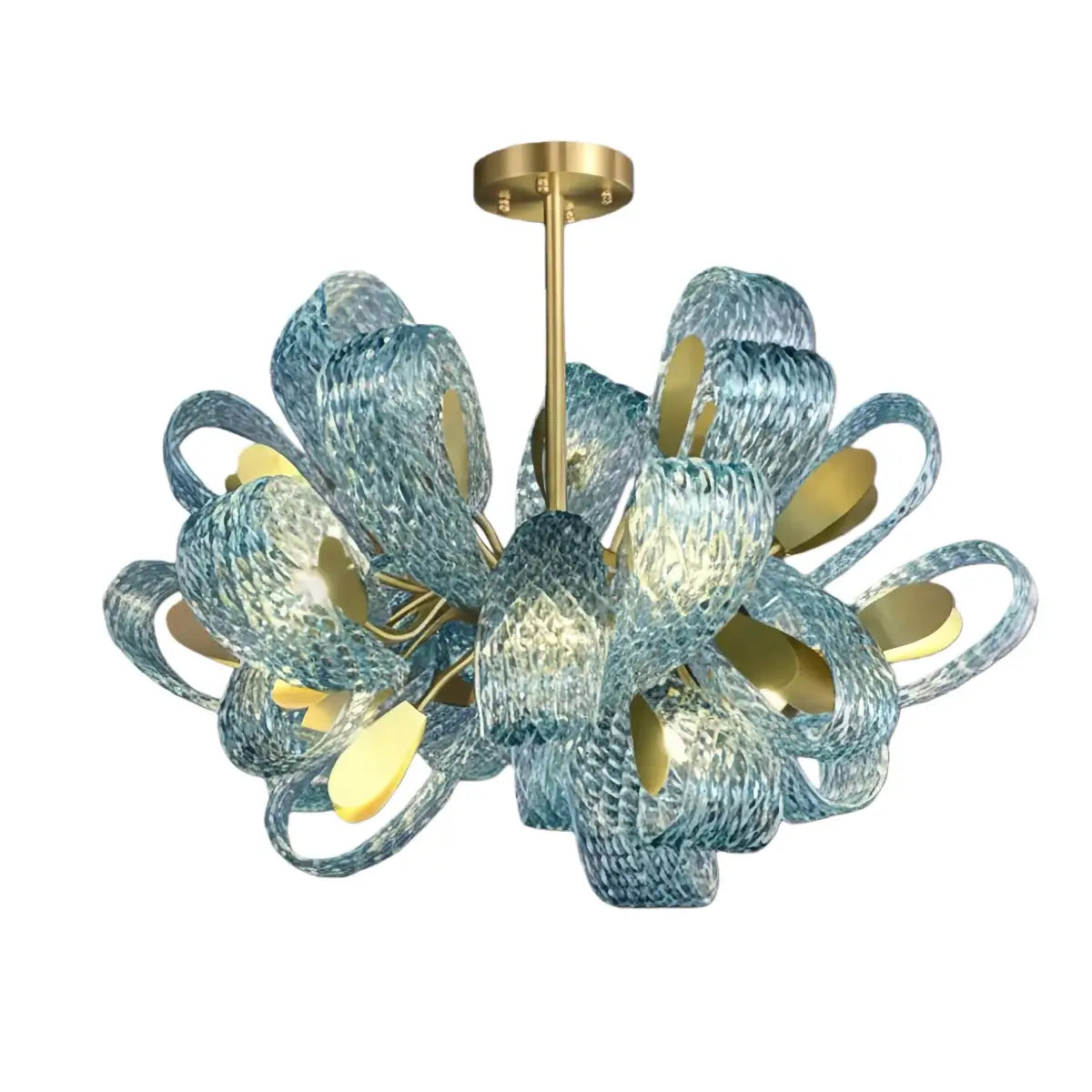 Peacock Feather Glass Chandelier