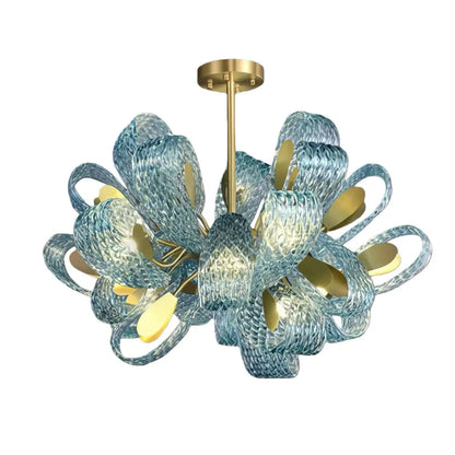 Peacock Feather Glass Chandelier