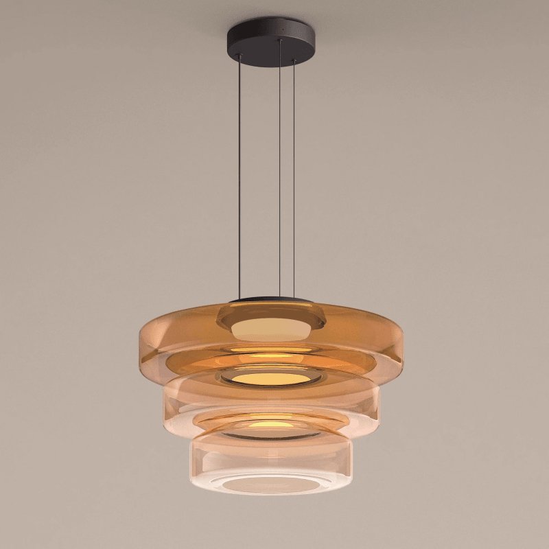 Stacked Glass Disc Pendant Light