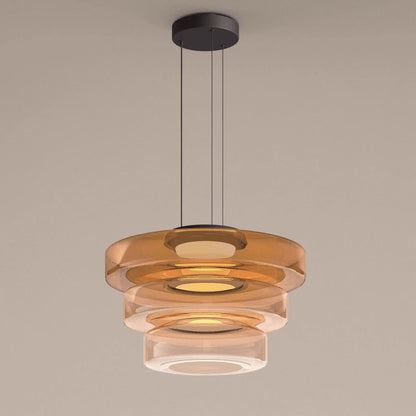 Stacked Glass Disc Pendant Light