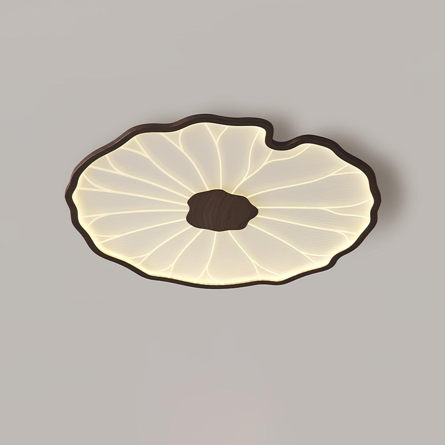 Waterlily Wood-Grain Ceiling Light