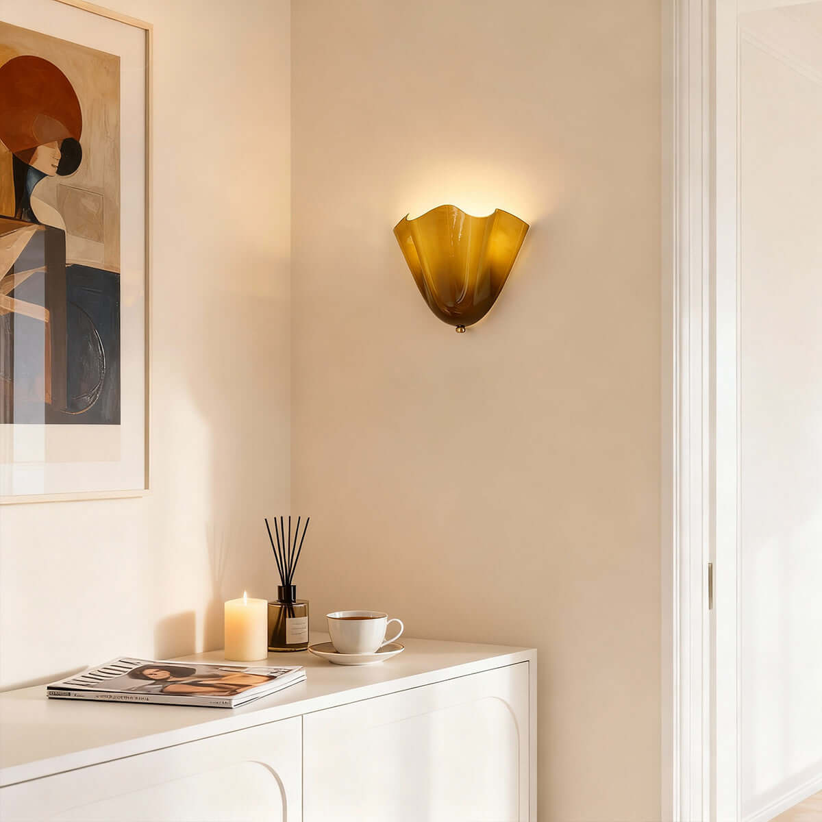 Draped Glass Wall Light
