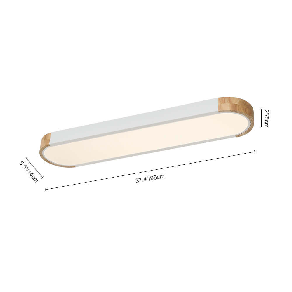 Ovalyn Minimalist Wood Oval LED Ceiling Light