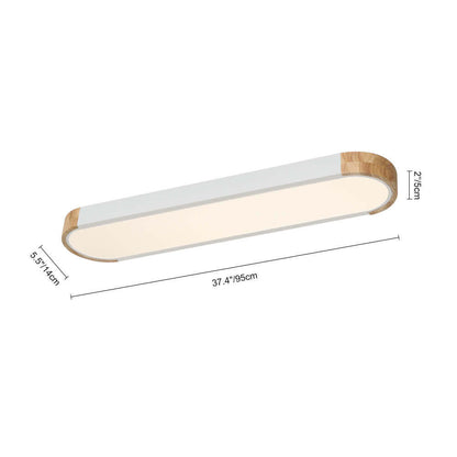 Ovalyn Minimalist Wood Oval LED Ceiling Light