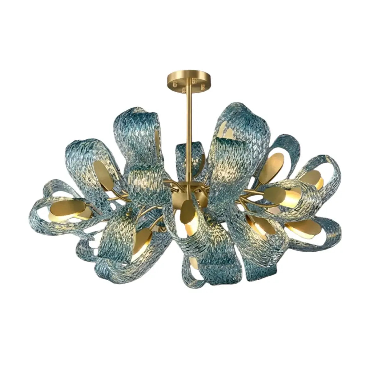 Peacock Feather Glass Chandelier