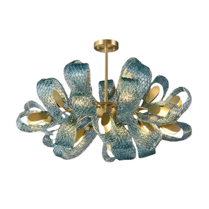 Peacock Feather Glass Chandelier