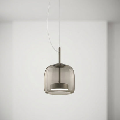 Tinted Glass Drum Pendant Light