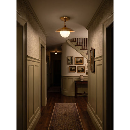 Brass Dome Semi-Flush Ceiling Light
