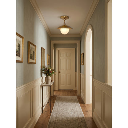 Brass Dome Semi-Flush Ceiling Light