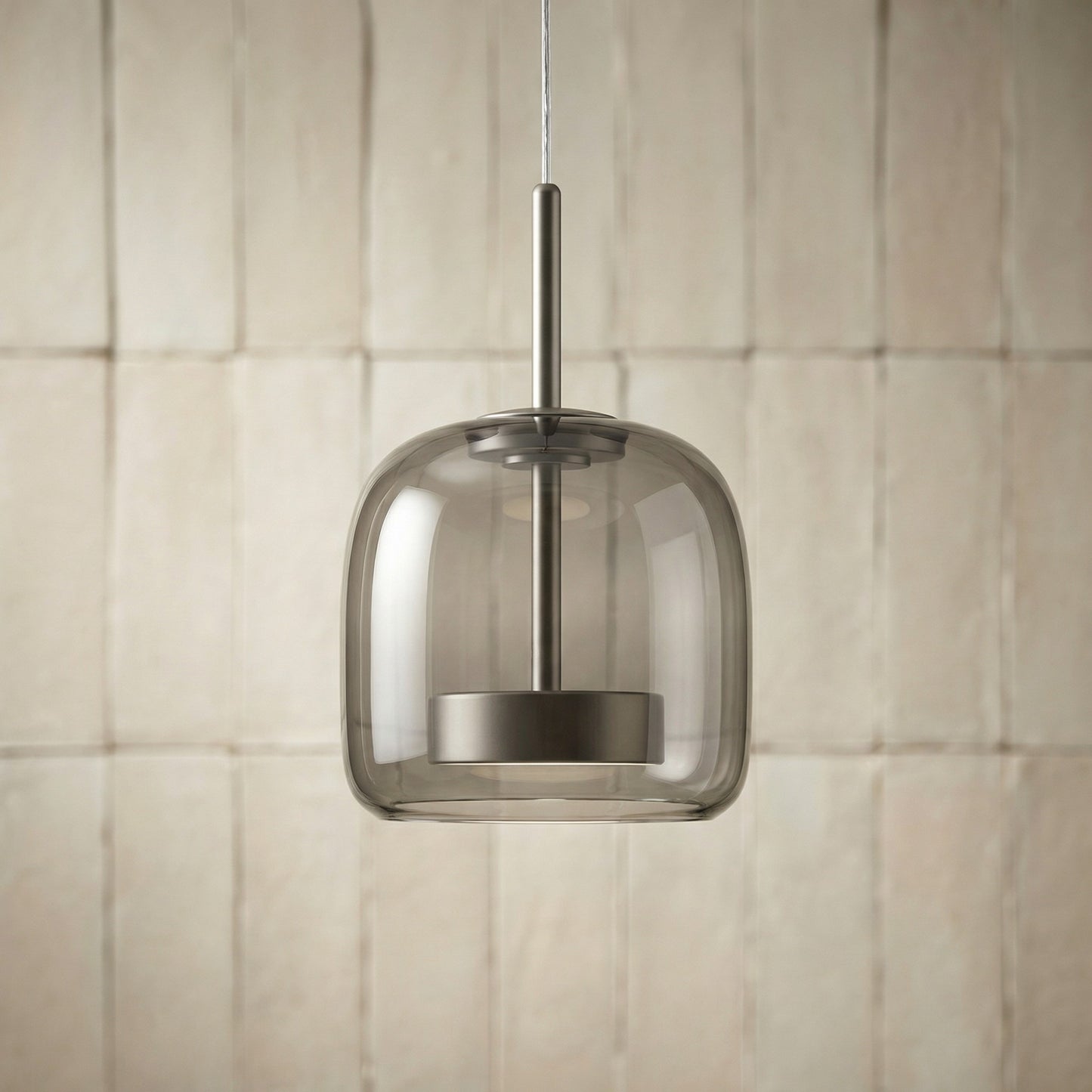 Tinted Glass Drum Pendant Light