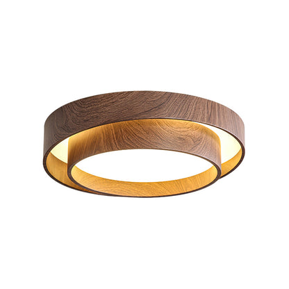 Walnut Spiral Ring Ceiling Light