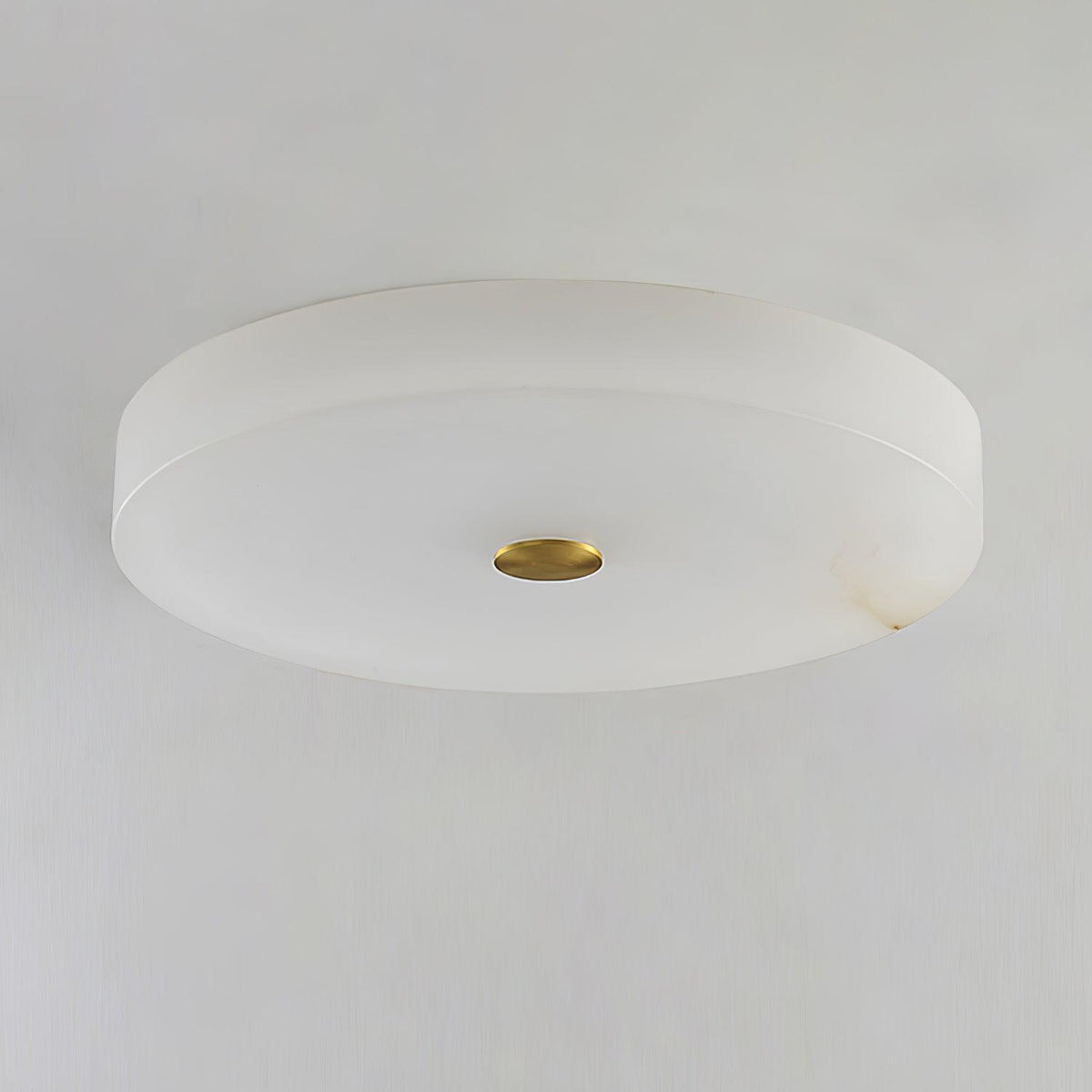 Alabaster Drum Flush Ceiling Light