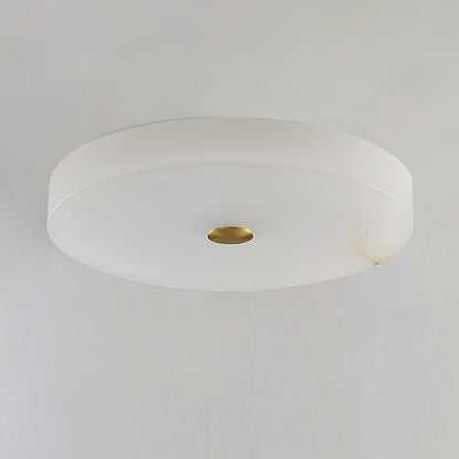 Alabaster Drum Flush Ceiling Light