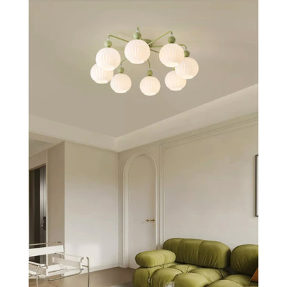Ribbed Opal Glass Semi-Flush