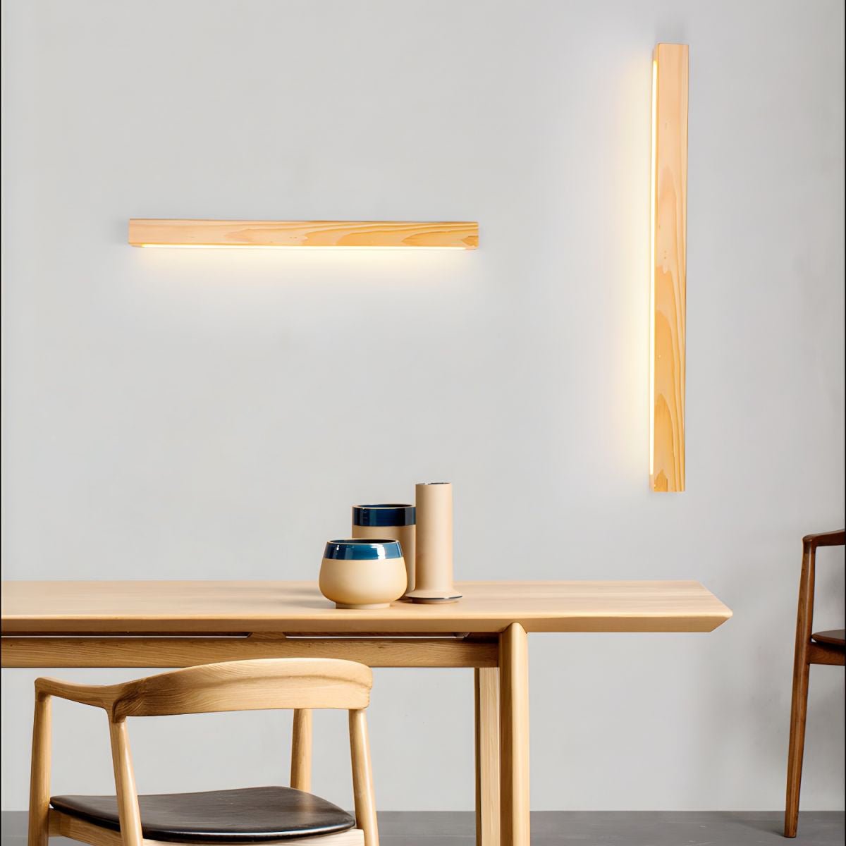 Slim Wood Linear Wall Light