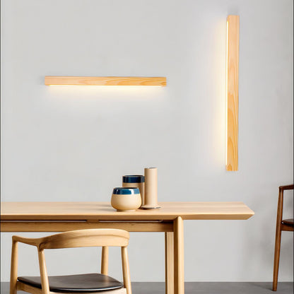 Slim Wood Linear Wall Light