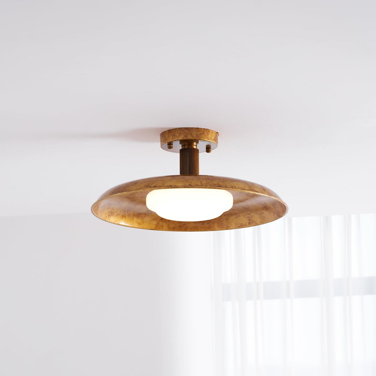 Wide Disc Flush Ceiling Light