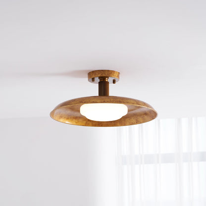 Wide Disc Flush Ceiling Light