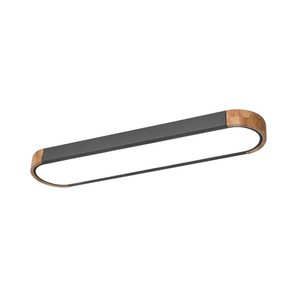 Ovalyn Minimalist Wood Oval LED Ceiling Light