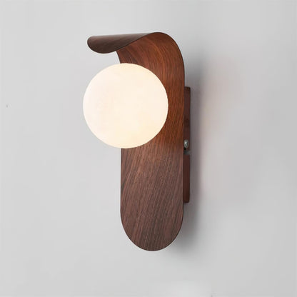 Velmara Minimalist Wood Globe Wall Light