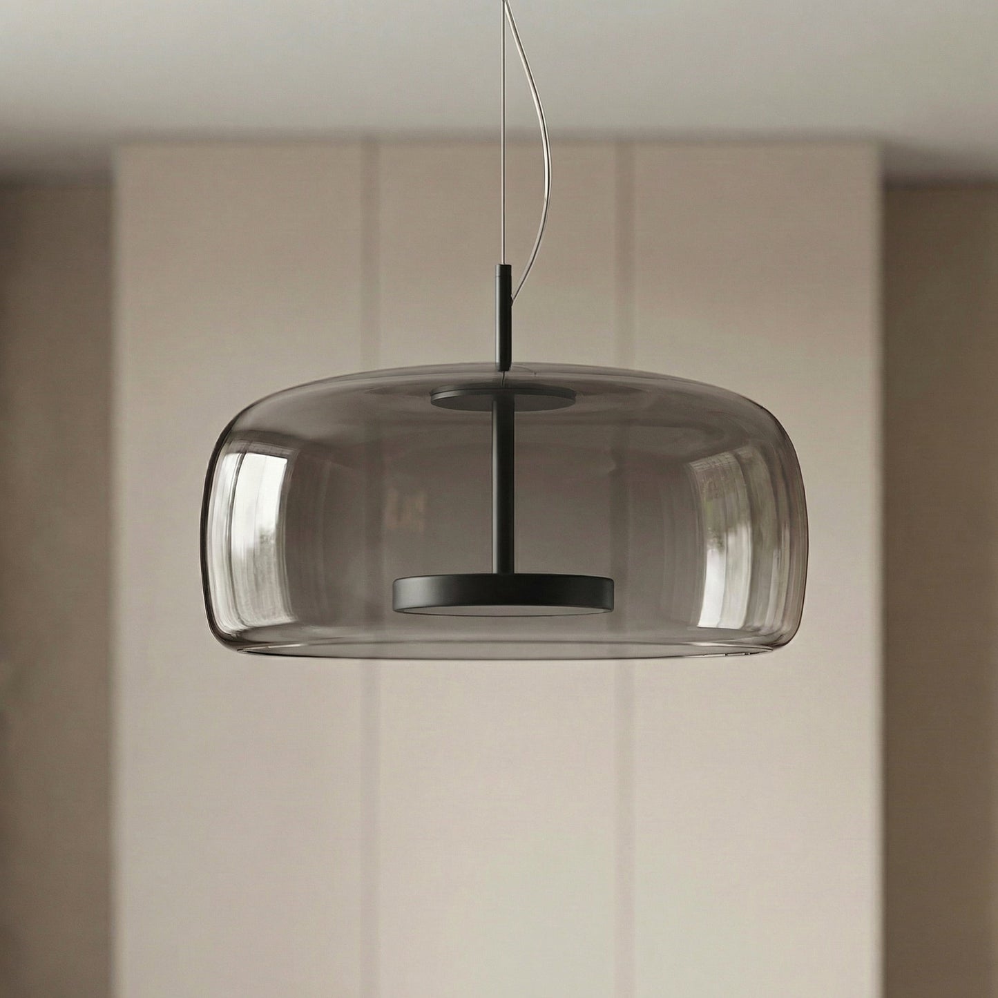 Tinted Glass Drum Pendant Light