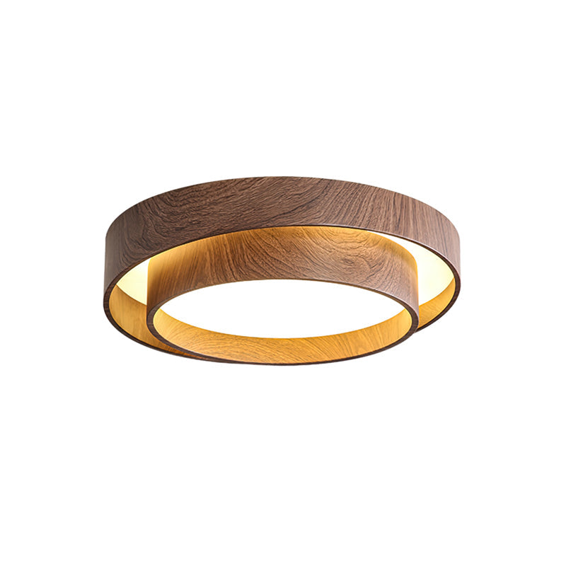 Walnut Spiral Ring Ceiling Light