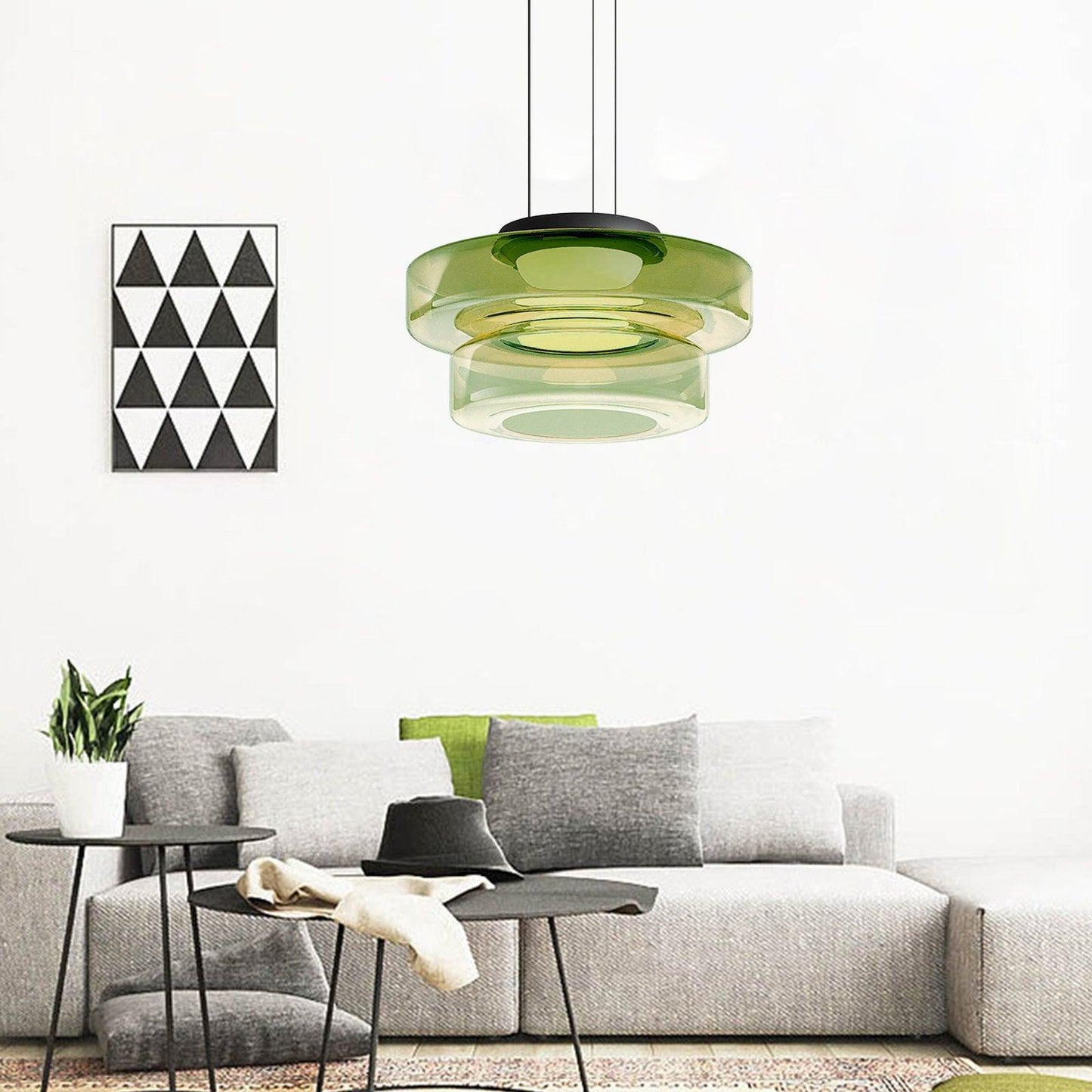 Stacked Glass Disc Pendant Light