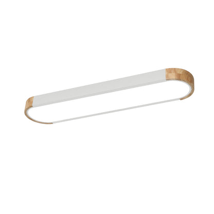Ovalyn Minimalist Wood Oval LED Ceiling Light