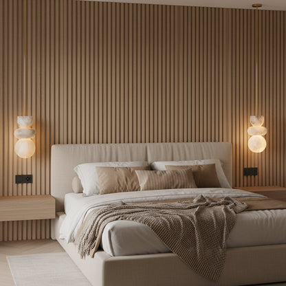Stacked Alabaster Pendant Light