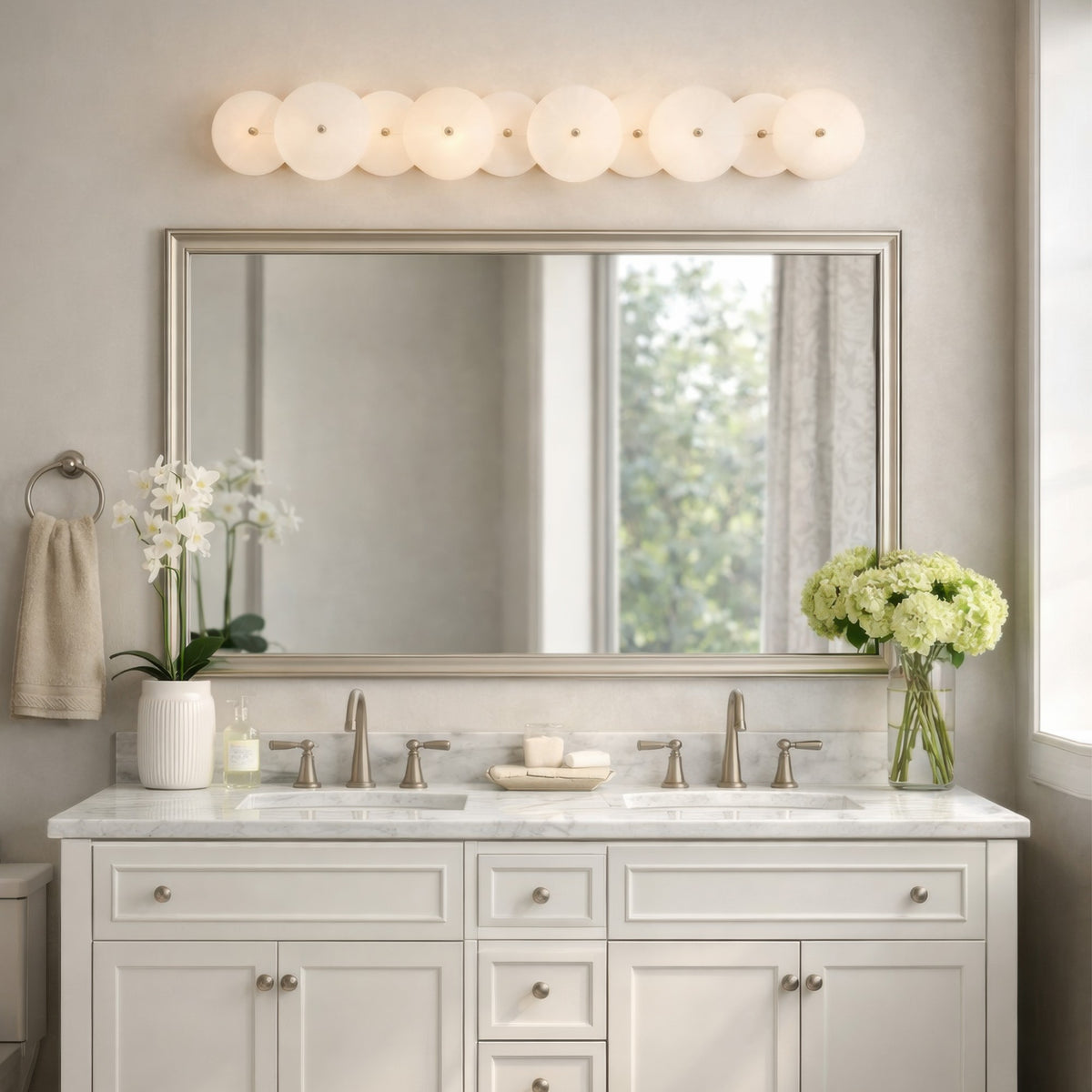 Lunavey Modern Alabaster Disc Vanity Light