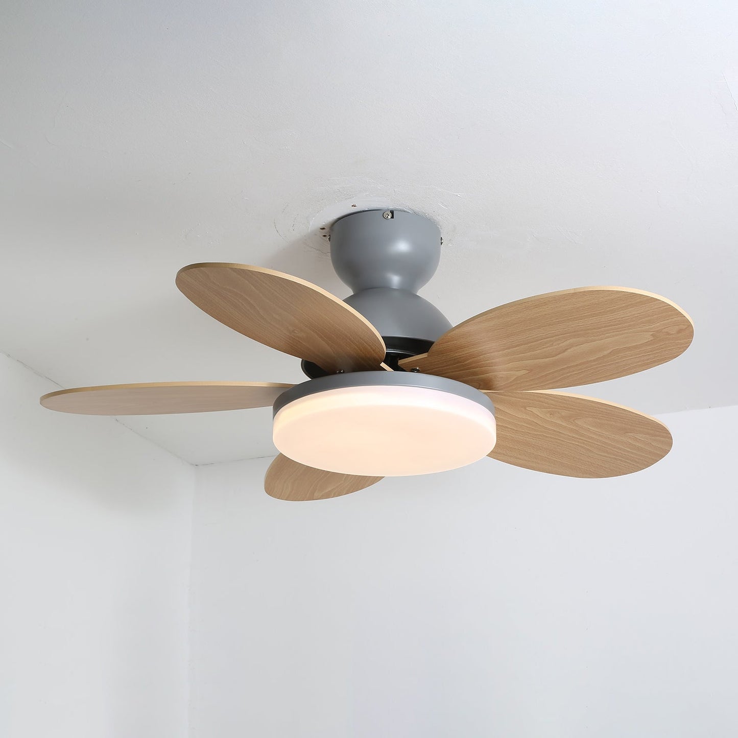 Flower Blade Wood Ceiling Fan