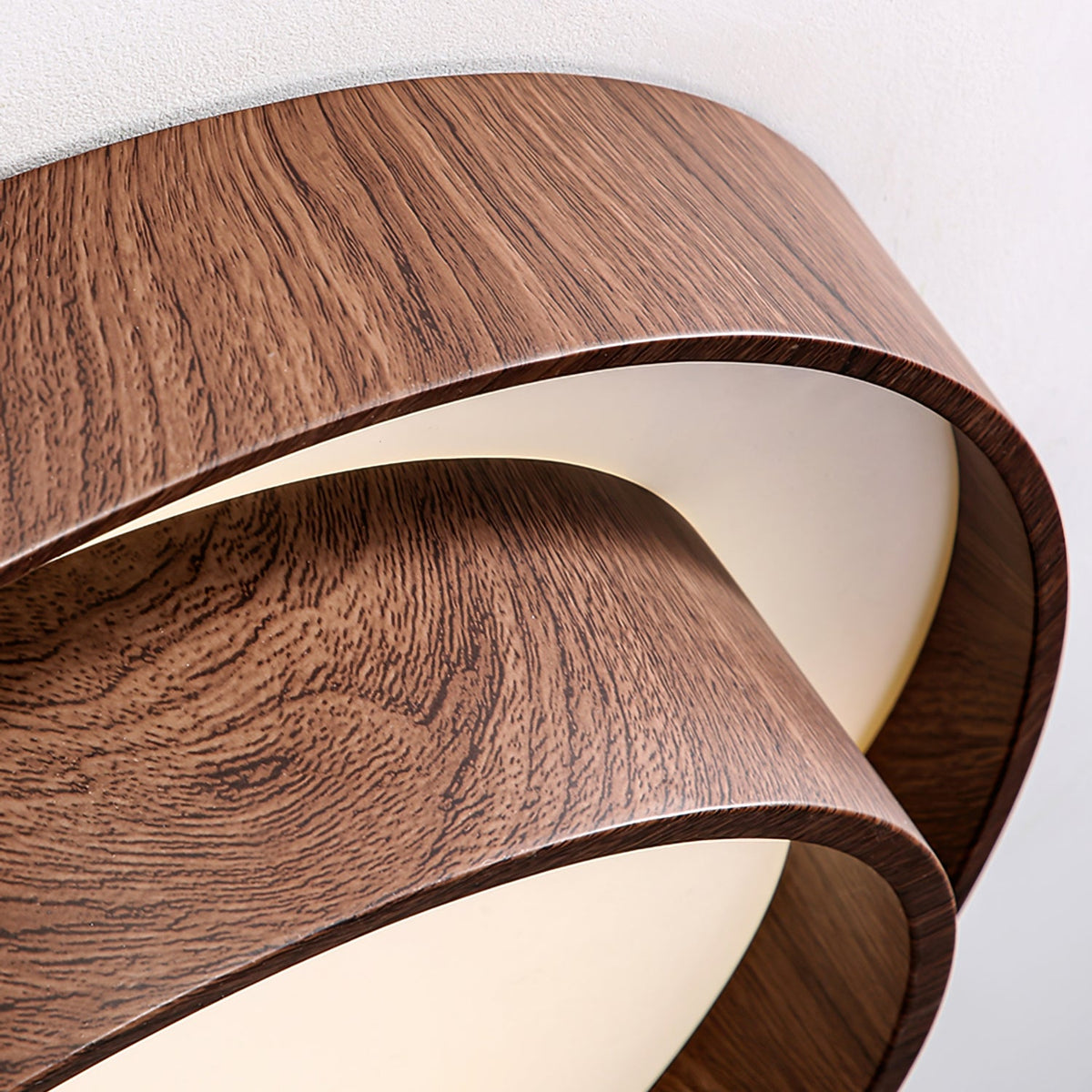 Walnut Spiral Ring Ceiling Light