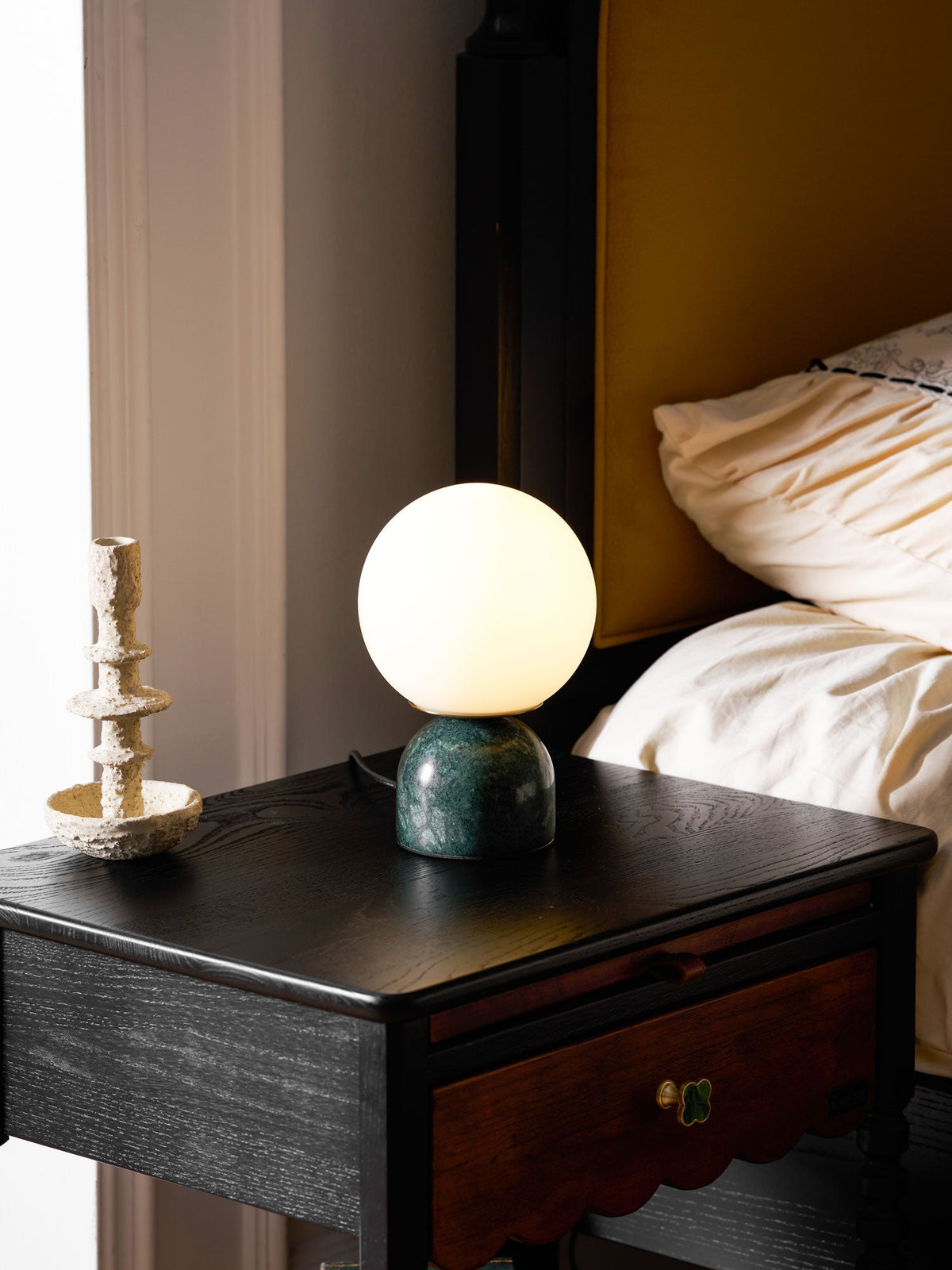 Marble Dome Globe Table Lamp