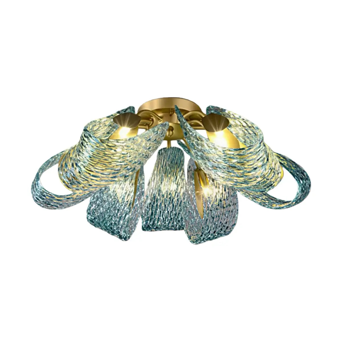 Peacock Feather Glass Chandelier