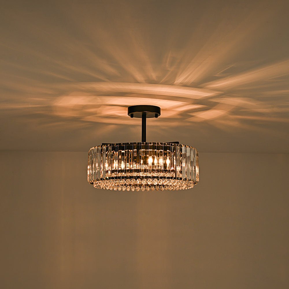 Glam Carved Crystal Ceiling Light