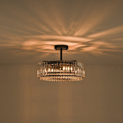 Glam Carved Crystal Ceiling Light