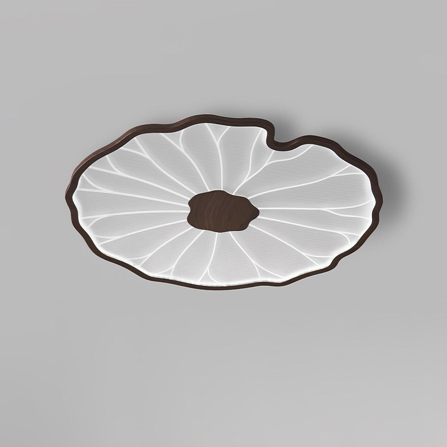 Waterlily Wood-Grain Ceiling Light