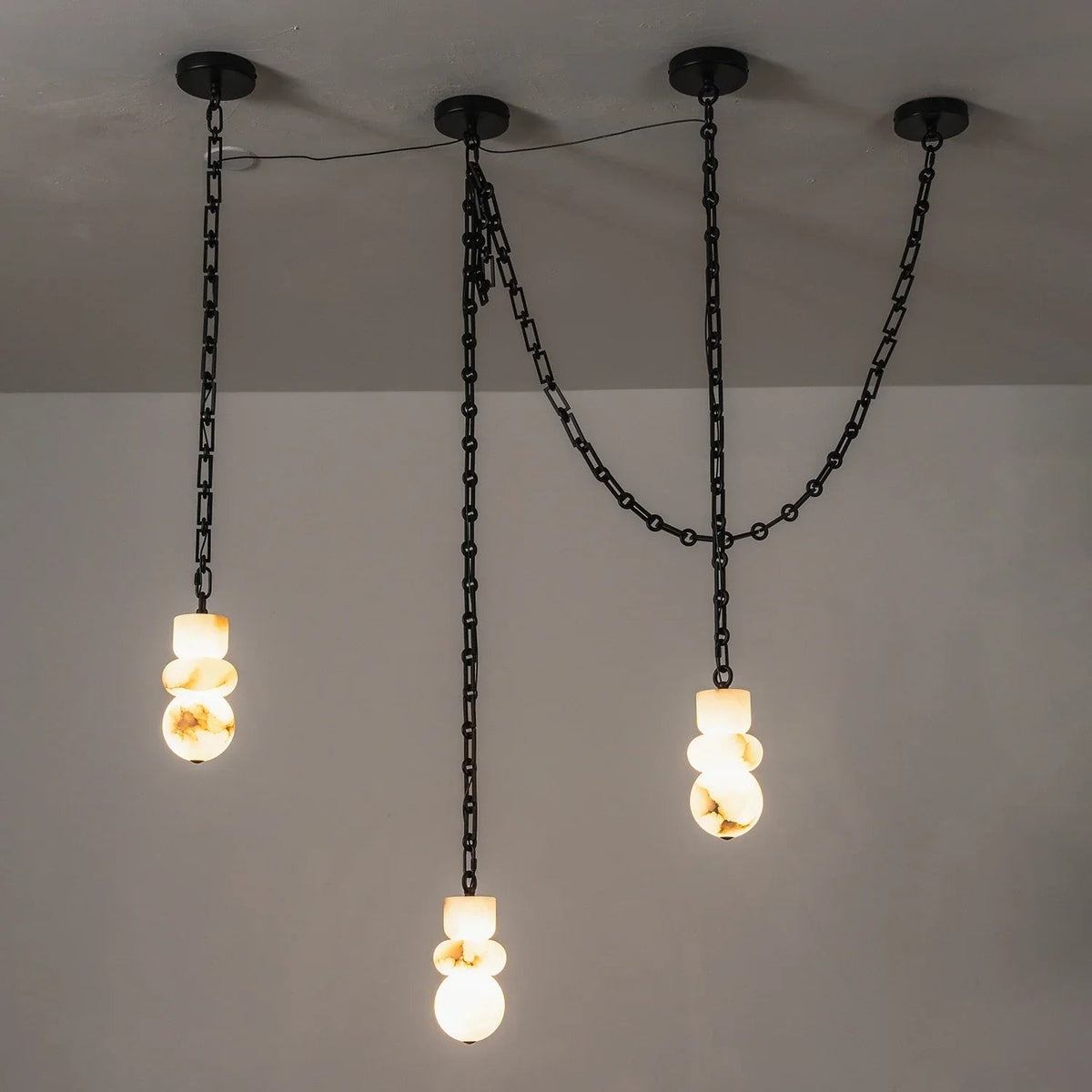 Alabaster Stone Cascade Chandelier