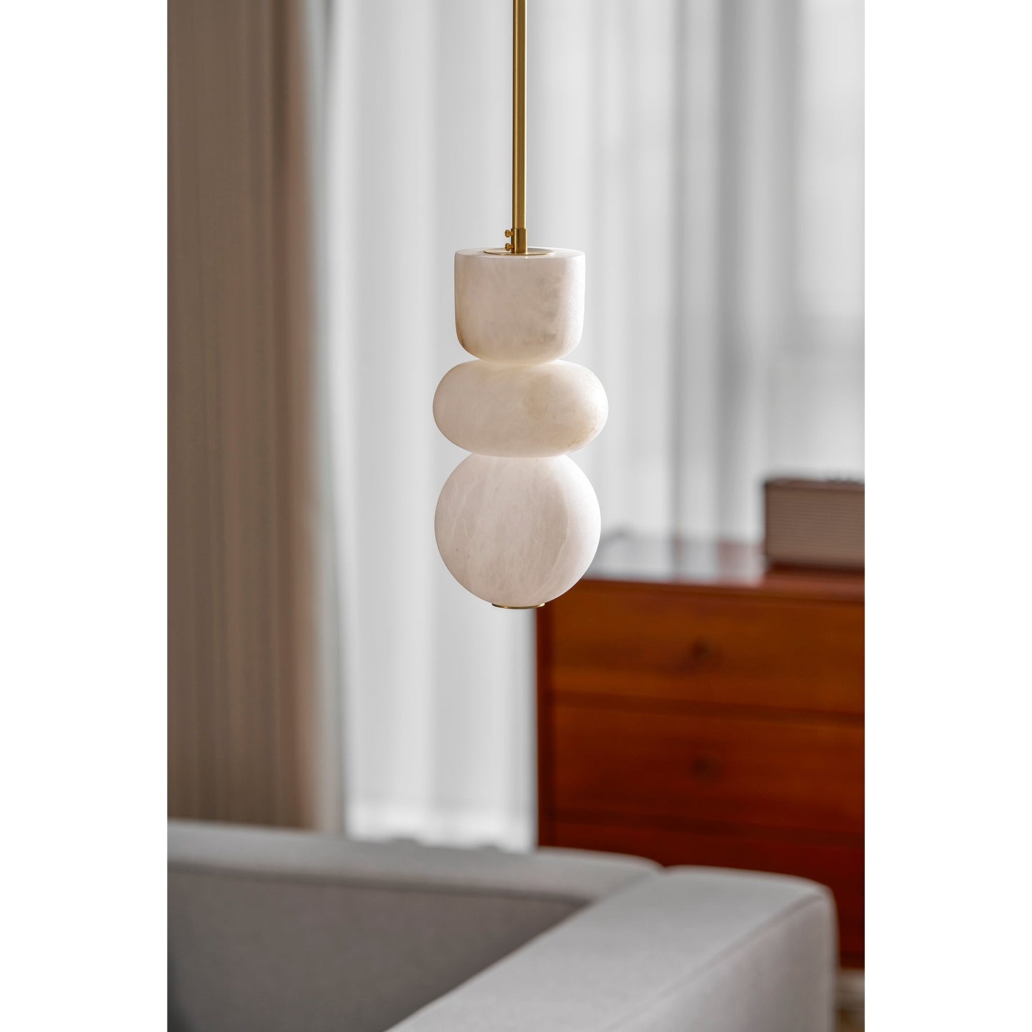 Stacked Alabaster Pendant Light
