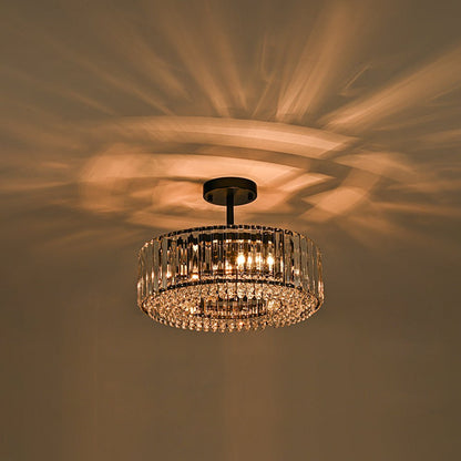 Glam Carved Crystal Ceiling Light
