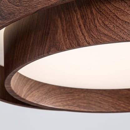 Walnut Spiral Ring Ceiling Light
