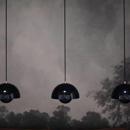 Twin Dome Metal Pendant Light