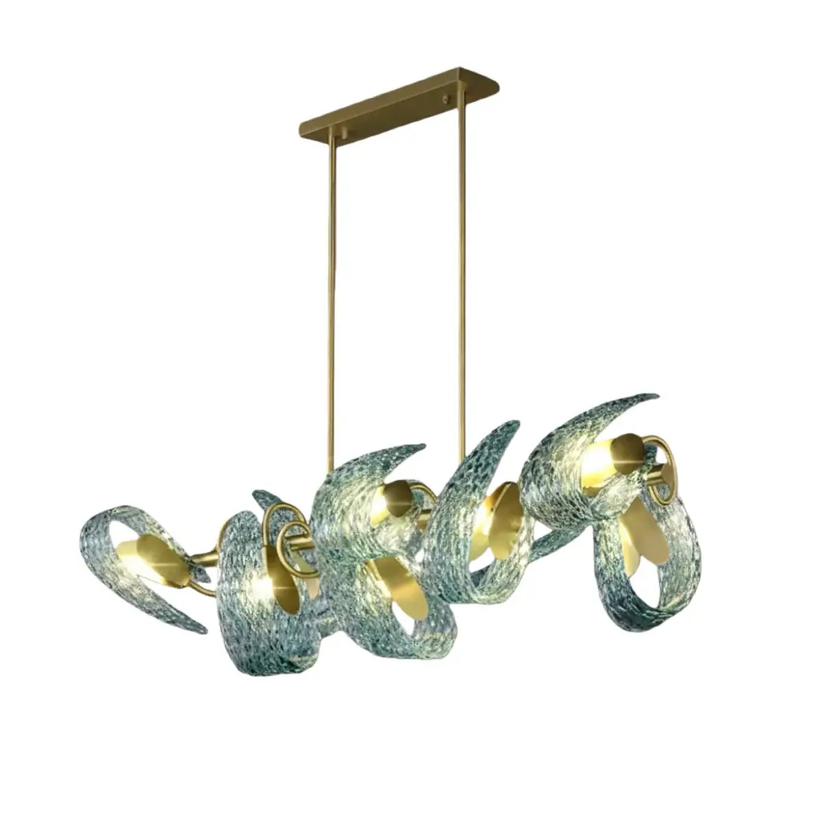 Peacock Feather Glass Chandelier