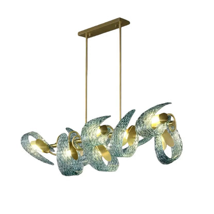 Peacock Feather Glass Chandelier