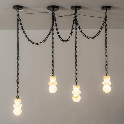 Alabaster Stone Cascade Chandelier