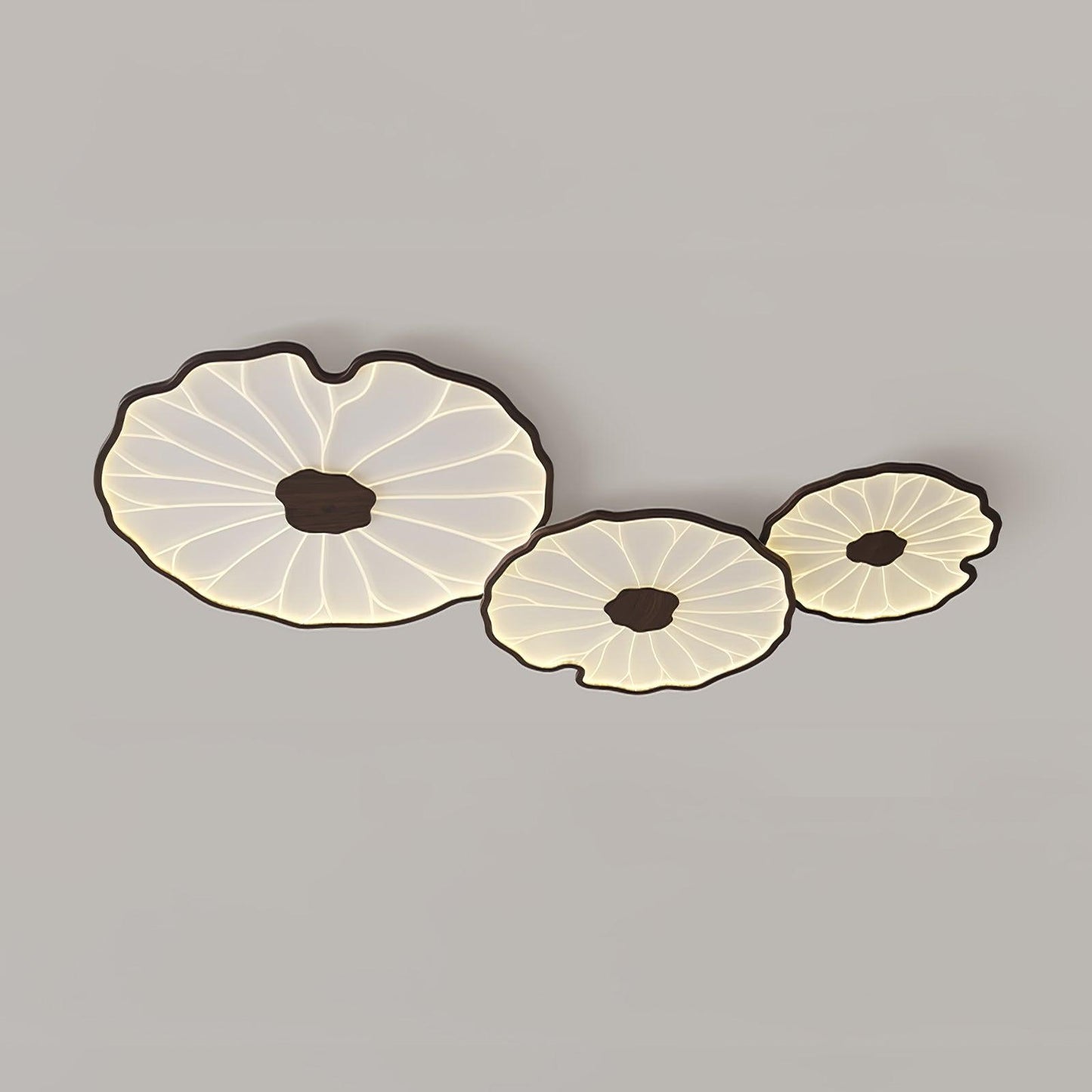 Waterlily Wood-Grain Ceiling Light