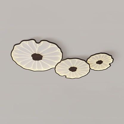 Waterlily Wood-Grain Ceiling Light