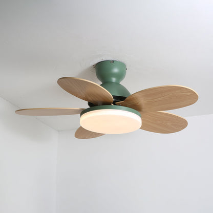 Flower Blade Wood Ceiling Fan