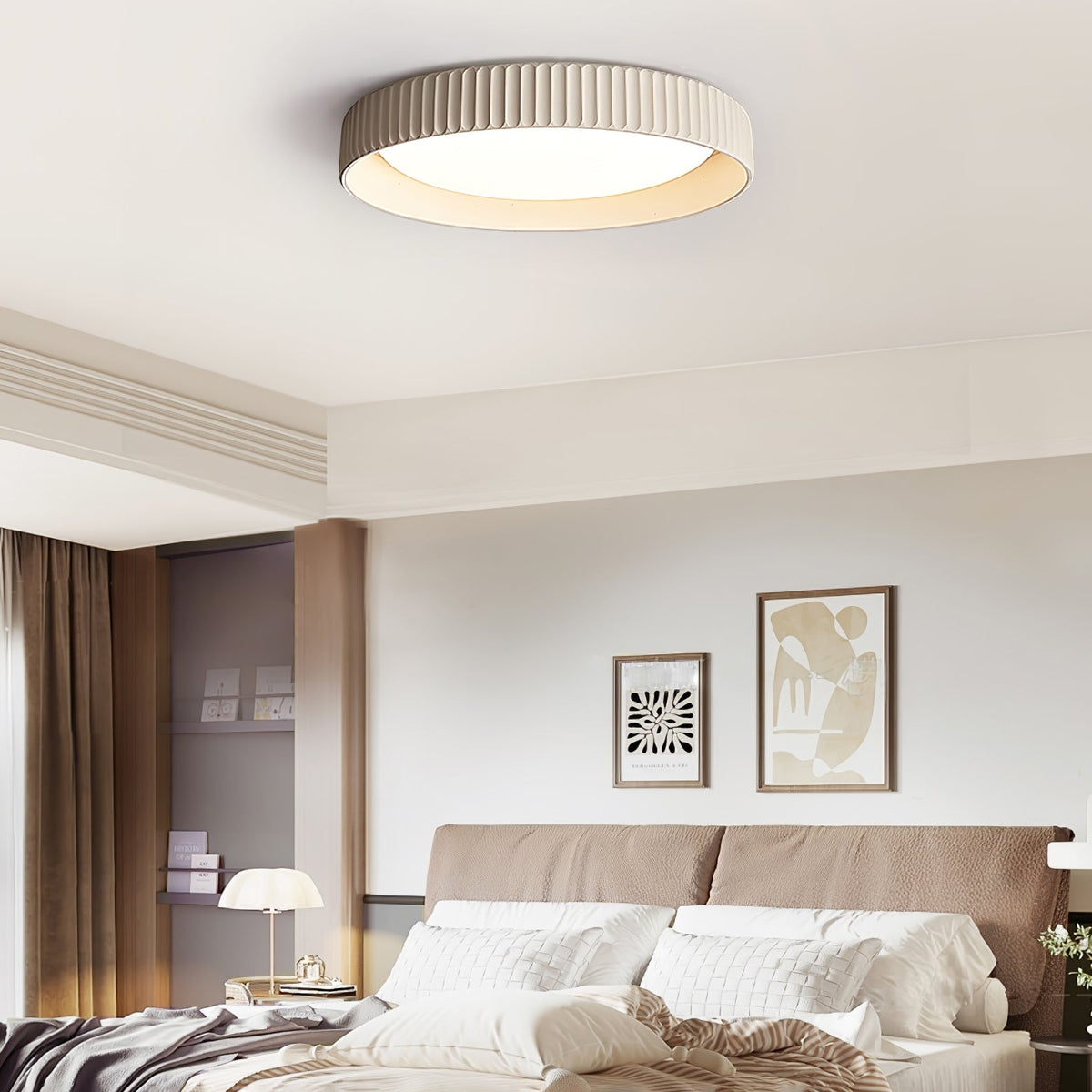 Fluted Resin Disc Ceiling Light